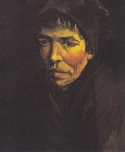 Vincent Van Gogh Head of a Peasant Woman with a dark hood Sweden oil painting art